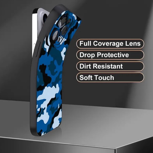 New iPhone 16 Plus protective case cool trendy design hot camo camouflage navy - Picture 6 of 6